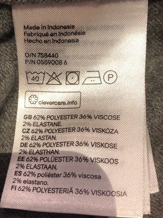 H & M THREAD TIE WAIST SNOW WASH KHAKI FRENCH TERRY WIDE LEG PANTS - Picture 5 of 8